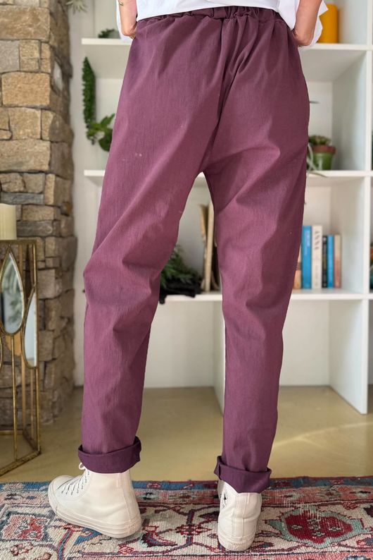 Luxury Tapered Magic Trouser Aubergine